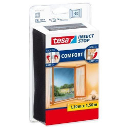 TESA Moustiquaire Comfort pour fenetres - 1,3 m x 1,5 m - Noir