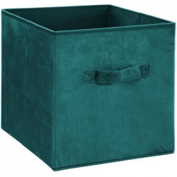 Boîte de rangement/tiroir pour meuble en tissu  31x31 cm - Velours Bleu