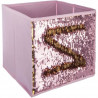 Boîte de rangement/tiroir pour meuble en tissu  Sequin Rose doré - 24x24x23cm