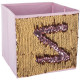 Boîte de rangement/tiroir pour meuble en tissu  Sequin Rose doré - 24x24x23cm