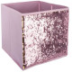 Boîte de rangement/tiroir pour meuble en tissu  Sequin Rose doré - 24x24x23cm