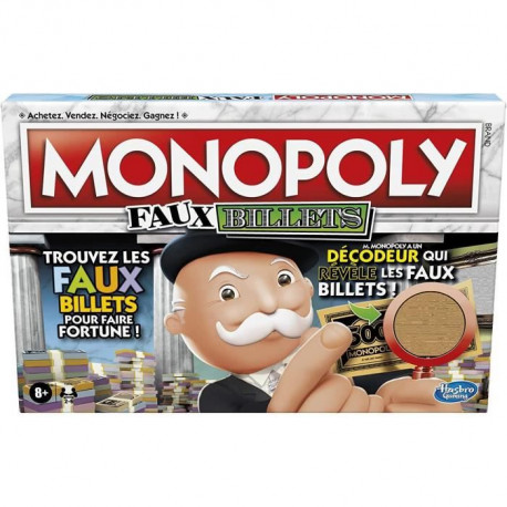 MONOPOLY - Faux billets - Jeu de plateau pour la famille et les enfants - a partir de 8 ans - inclut décodeur de M. MONOPOLY -