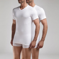 DIM T-shirt Col V Ecodim x2  Blanc