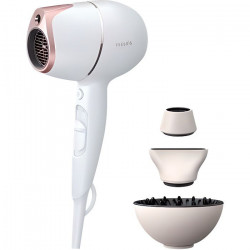 PHILIPS BHD628/00 - Seche-cheveux prestige - SenseIQ - Capteur infrarouge - Fonction ionique - 1800W - Blanc/Rose