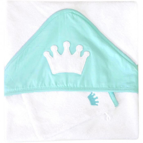 DOMIVA Coffret sortie de bain + gant - 75 x 75 cm - Aqua couronne