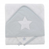 DOUX NID Coffret Sortie De Bain Brodée + Gant Imprime Etoile - 75x75 Cm - Perle