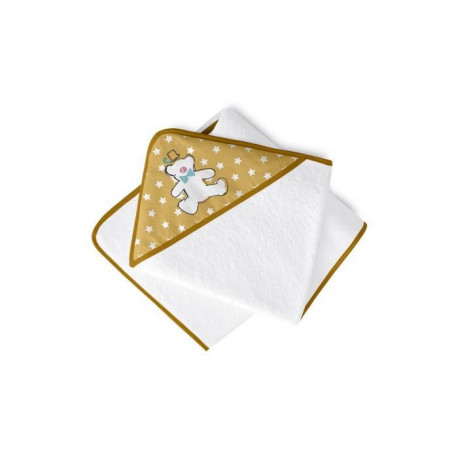 LULU CASTAGNETTE - Sortie de bain CIRCUS LULU 100x100 cm - 100% Coton - Avec capuche - Ocre