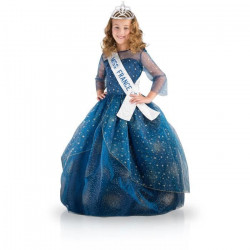 MISS FRANCE - Robe avec diademe et écharpe - Deluxe Bleu Nuit 11-12 ans