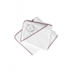 TANUKI - Sortie de bain DULCES SUEÑOS 100x100 cm - 100% Coton - Avec capuche - Rose