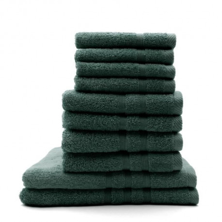 TODAY Lot de 4 Serviettes de bain 30 x 50 cm + 4 Serviettes de bain 50 x 100 cm + 2 Draps de bain 70 x 130 cm Emeraude - 100%…