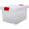 Boîte de rangement Clippy 30 L - Naturel et Rouge - 45,3 x 37,4 x 26,4 cm - EDA PLASTIQUE