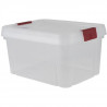 Boîte de rangement Clippy 9 L - Naturel et Rouge - 31 x 23,6 x 16,8 cm - EDA PLASTIQUE