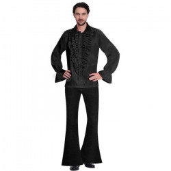 Costume adulte chemise satinée noire taille petite