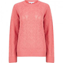 AMARA REYA Pull Maille Ajouré Rose Femme