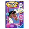 Numéro d'art - mini format - Cheval dans les nuages - Ravensburger - Kit complet de Peinture au numéro - Des 7 ans