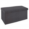 Pouf pliable Tess en velours - Gris foncé - L 76 x P 38 x H 38 cm