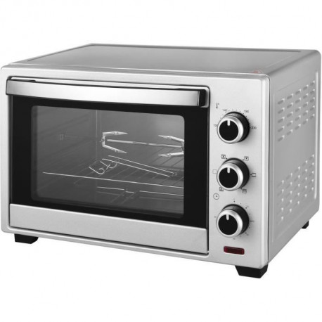 TKG 2005 CR SR - Mini-four avec convection et rôtisserie - 25L - 1600W - Sélecteur de chaleur 4 niveaux - 100-250°C - Gris