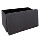 Pouf pliable Tess en velours - Gris foncé - L 76 x P 38 x H 38 cm