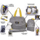 BABY ON BOARD Sac a langer URBAN YELLOWSTONE - gris/moutarde