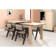 PARISOT Table a manger avec rallonge de 6 personnes - Décor chene Jackson et noir - TOKYO - L 180-215 x H 78 x P 90 cm