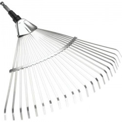 GARDENA Balai a gazon acier 50cm Combisystem - Acier zingué a ressorts  22 dents  Ratissage herbe  Garantie 25 ans (3102-20)