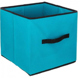 Boîte de rangement/tiroir pour meuble en tissu 31x31cm bleu turquoise