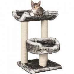 TRIXIE Isaba Arbre a chat Hauteur 62 cm noir et blanc peluche et sisal naturel