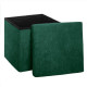 Pouf pliant velours Cotelé - Vert cedre