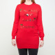 Robe Pull de Noël a Message Humoristique Rouge Femme