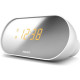 PHILIPS AJ2000/12 Radio réveil avec afficheur finition miroir - Blanc