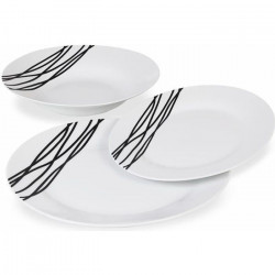 ETHNIQUE Service en porcelaine de 18 pieces -Blanc