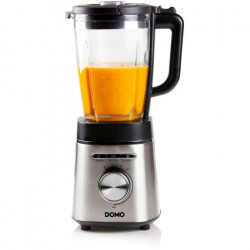 DOMO DO722BL - Blender 6 lames - 1400W - Vitesse variable - Carafe en verre 1,75L - Boutons a éclairage LED - Boitier inox