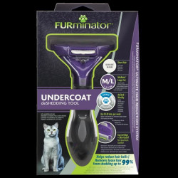 FURMINATOR Outil de toilettage pour chat de grande taille a poils courts - Elimine 90% des poils - Sans Bisphénol A