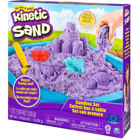 SABLE MAGIQUE - KINETIC SAND - COFFRET CHÂTEAU-BAC a SABLE 454 G + 4 ACCESSOIRES - 6024397 - Sable a modeler - Modele Aléatoire