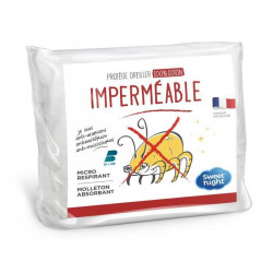 SWEET NIGHT Protege-oreiller imperméable et anti acariens - 65 x 65 cm - Blanc