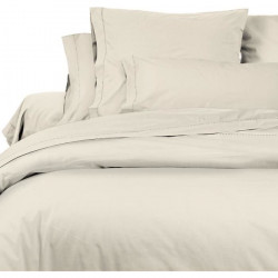 SOLEIL d'OCRE Lot de 2 Taies d'Oreiller Camille - Coton percale - 65 x 65 cm - Ecru