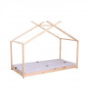 Lit cabane enfant  ELIAH - 90 x 190 cm - Bois pin massif - Naturel  - Sommier inclus