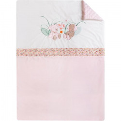 NATTOU Iris & Lali Couverture  - 100 x 135 cm  Rose/Blanc