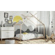 Lit cabane enfant  ELIAH - 90 x 190 cm - Bois pin massif - Naturel  - Sommier inclus