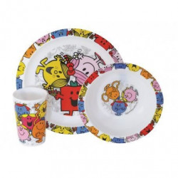 Fun House monsieur madame ensemble repas comprenant 1 assiette, 1 verre et 1 bol pour enfant