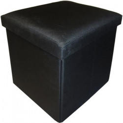 COTTON WOOD Pouf Coffre pliable Oxford - 35 x 35 x 35 cm - Noir