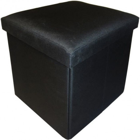 COTTON WOOD Pouf Coffre pliable Oxford - 35 x 35 x 35 cm - Noir