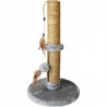 TYROL Poteau griffoir en jonc de mer - Avec jouet souris - 30 x 30 x 50 cm - Pour chat