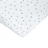 DOMIVA Drap housse imprimé - 60 x 120 cm - Blanc imp étoiles