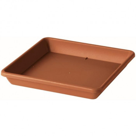 DEROMA Soucoupe carré pour pot de fleurs Day R cotto - Coloris terre rouge - 27cm