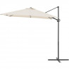 Parasol déporté carré 2,45 x 2,45m - Mat en aluminium avec toile polyester 180g - Beige