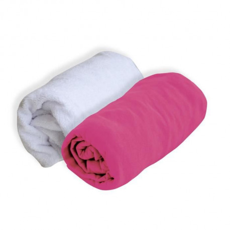 DOUX NID Lot 1 Alese + 1 Drap Housse - 70 X 140 Cm - Framboise