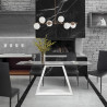 Table contemporaine VIRGOS - Rectangulaire -Verre trempé Blanc brillant - Style contemporain - 8 personnes - L 180 x P 74 x H…