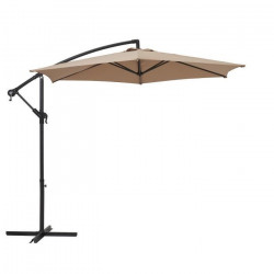 Parasol déporté diametre 3m - structure en aluminium avec toile polyester 180g- Taupe -  Tohota