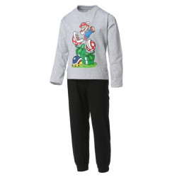 MARIO Pyjama Gris Chiné/Noir Enfant